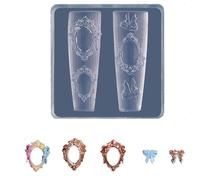 Moldes de silicona para uñas,Moldes de silicona para uñas | Herramientas para hacer uñas, molde de resina | Molde decorativo de silicona para uñas, elegantes moldes de resina para uñas, moldes creativ