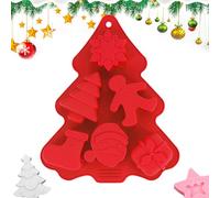 Moldes de silicona para vacaciones, reutilizables, fáciles de liberar, bandeja de silicona con forma de Navidad para pasteles, jabón, dulces, hielo y fondant, perfectos para hornear en vacaciones