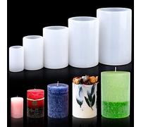 Moldes de silicona para velas, 5 moldes para velas para fundición, juego de silicona, forma de vela, forma cilíndrica, molde para velas, molde para velas perfumadas, jabones