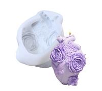 Moldes de silicona para velas, molde de jabón de yeso, moldes de corazón humano y flores para resina epoxi, de yeso, decoración de mesa de habitación del hogar, suministros para hornear