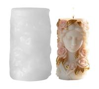 Moldes de silicona para velas, moldes de silicona para primavera con flores, molde de silicona 3D para mujer, figura de velas, molde de silicona para mujer, forma de vela, formas de vela para