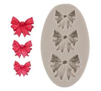 Moldes de silicona pequeños para chocolate | 3 Grids Chocolate Dessert Baking Molds | 8,5 x 5 x 1,3 cm Fondant Chocolate Baking Embossing Tools for Sugar Candy Cake Pop Bow Craft (silicona)