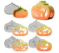 Moldes de silicona Pumpkin Mold, 5 piezas de silicona Pumpkin Mold, Reusable Pumpkins Molds, Halloween Casting Molds Kit for Clay Plaster Resin Crafting for Adults And Kids Soap Candles Making