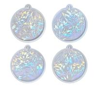 Moldes de silicona redondos de Navidad con forma de animal con agujero para colgantes, moldes de resina