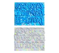 Moldes de silicona resistentes iridiscentes para alfabetos y números, accesorios para manualidades de resina, joyería holográfica, juego de manualidades con números y letras