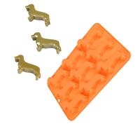 Moldes de silicona resistentes para postres y golosinas, molde con 9 cavidades en forma de perro salchicha para chocolates hechos a mano y postres familiares
