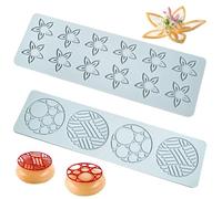 Moldes de tuile Silicona, Moldes de Tuille 2 PCS Flower & Geométrico Tuile Silicona Lace para decoración de pasteles Diy Fácil liberación de alimentos horneado para postre de alimentos, hornear
