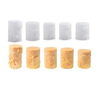 Moldes de Vela de Silicona | 5 Piezas Molde De Resina Con Tema,Moldes para Velas de Pilar - Para Velas, Jabones y Decoración Manual Festival Hombres