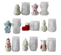 Moldes De Vela De Silicona Moldes Jabón Serie Navidad Navidad Resina Epoxi Textura Silicona Flexible Flexible
