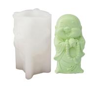 Moldes de velas de silicona con estatuilla budista 3D para resina epoxi, jabón hecho a mano, Chocolate, Fondant, artesanía budista
