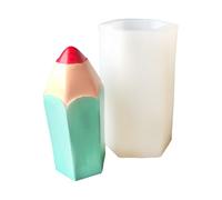 Moldes de velas de silicona con forma de lápiz para hacer resina epoxi, velas, jabón, pasteles, fondant, decoración, moldes de silicona para chocolate, molde resistente a la temperatura