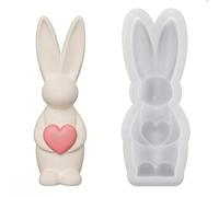Moldes de velas de silicona con forma de liebre, resistentes a la temperatura, para fundición de resina, jabón de velas, chocolate, decoración de Pascua, conos de Pascua fundidos