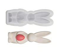 Moldes de velas de silicona con forma de liebre, resistentes a la temperatura, para fundición de resina, jabón de velas, chocolate, decoración de Pascua, conos de Pascua fundidos