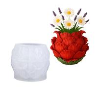 Moldes de velas de silicona con pétalos de flores 3D para taza de fundición de resina, portalápices, macetas decorativas, decoración de yeso