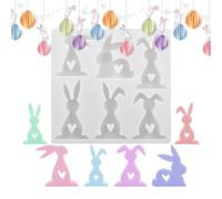 Moldes De Velas De Silicona, De Yeso En Forma De Conejo De 6 Cavidades | Molde De Jabón De Yeso | Para La Decoración De La Mesa De Cena En Bodas Y