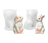 Moldes de velas de silicona - Decoración linda del hogar de silicona 3D | 2 Uds Molde de fundición hecho a mano para animales | Para Yeso Chocolate arcilla Sala de estar Dormitorio Cocina Sala de