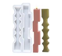 Moldes de velas de silicona - Molde reutilizable, columna de ondas largas - Molde de liberación aislado, para velas perfumadas, jabón para decoración del hogar, moldeo de resina