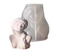 Moldes de velas de silicona para estatuilla femenina, escultura artística de resina epoxi para jabón, decoración de yeso, grado alimenticio