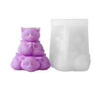 Moldes de velas de silicona para mascotas - Molde de cemento de resina epoxi, molde de oso de yeso de cemento | Molde de moldeo de yeso de gato apilable fácil, molde de animal de moldeo decorativo