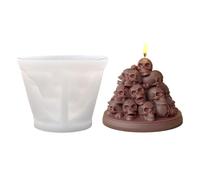 Moldes de velas | Molde de velas de silicona de calavera realista | V-elas de forma de cráneo que hacen molde para manualidades de arte de resina, decoración del hogar de Halloween