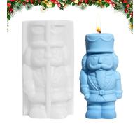 Moldes de Velas Navideñas, Materiales Manualidades Antiadherentes, Moldes para Velas Cascanueces y Jabón Navideño, para Cera Jabón Arcilla Fondant Caramelos Repostería Artesanías Decoración del Hogar