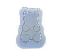 Moldes decorativos de silicona brillante con forma de oso pequeño, para llavero, joyería, resina epoxi, moldes para manualidades