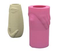 Moldes flexibles para macetas, moldes de jarrón con forma de cara humana, adecuado para hacer macetas, manualidades de hormigón