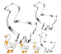 Moldes Galletas Ganso, 3PCS Cortador de Galletas de Ganso, Acero Inoxidable Moldes Metal, Cookie Cutter para Hornear