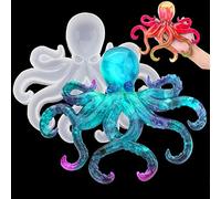 Moldes grandes de resina de pulpo, molde de adorno de silicona para fundición epoxi, molde de exhibición de animales para manualidades de resina, decoración del hogar para colgar en la pared, regalos