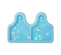 Moldes holográficos Pendant Silicone Mold Cow Tag Resin Epoxy Casting For Jewelry Making Crafts Holographic Earring Mold