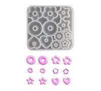 Moldes multifuncionales para joyería, moldes para colgantes de flores y estrellas de corazón, moldes para llaveros de silicona para pendientes y colgantes de resina, molde para proyectos creativos