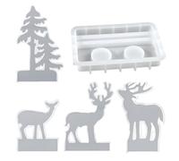 Moldes Navideños Para Velas Molde Fundición Reutilizable Fácil Desmoldeo | Kit Moldes Vaciado Árbol De Navidad Alce Para Gelatina Galletas Bizcocho Arcilla Manualidades Fiesta Oficina Hoga