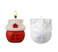 Moldes navideños para velas, proceso de fundición de resina decorativa 3D - Moldes para patrones de casa de Navidad, cabaña de Santa para vacaciones, Acción de Gracias, otoño, invierno, cumpleaños y