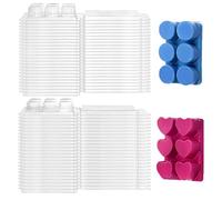 Moldes para Ceras Fundidas, Bandeja de Plástico Transparente con 6 Cavidades para Fabricar Velas y Jabones DIY Cajas para Cera Fundida (50 Corazones + 50 Redondos)