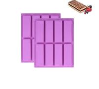 Moldes para Chocolates,2 PCS Moldes para Barritas con 8 Cavidades Molde Silicona Rectangular Molde Silicona Chocolate Molde de Chocolate para Barritas Energeticas Moldes de Barra de Cereal