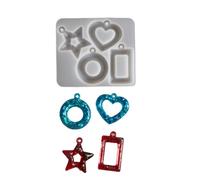 Moldes para colgantes de silicona resistentes calor, herramienta de elaboración de dijes geométricos huecos, adecuada para fabricación de joyas y regalos, molde de silicona para joyería, diseño