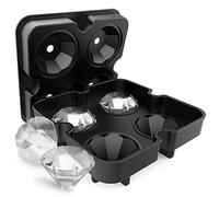 Moldes para cubitos de hielo en forma de diamante FaJoek 4 huecos de Bandejas de Cubitos de Hielo, bandeja de bolas de hielo para bricolaje de 4 ranuras, para enfriar cócteles de whisky (Diamante)