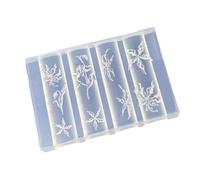 Moldes para decoración de uñas, plantilla de silicona, herramienta de diseño de uñas, tema de flores, moldes hechos a mano de silicona para creación de manicura, plantilla de arte flexible