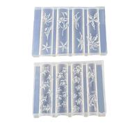 Moldes para decoración de uñas, plantilla de silicona, herramienta de diseño de uñas, tema de flores, moldes hechos a mano de silicona para creación de manicura, plantilla de arte flexible