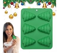 Moldes para dulces navideños, moldes para fondant de Navidad, molde de goma antiadherente, moldes de silicona con 6 huecos, molde para cubitos de hielo, molde de silicona para gelatina