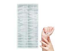 Moldes para Extensiones de Uñas | 150 unidades Forma de Gota, Consejos de Cobertura Total para Manicura | Plantillas Transparentes Reutilizables | para viajes, spa, estudio, mujeres, niñas, hogar, s