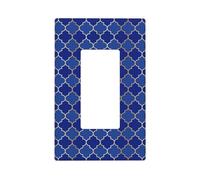 Moldes para farolillos de rejilla azul y dorada, placas de pared de 1 marcha, tamaño mediano, 12,7 x 7,6 cm, cubierta decorativa para interruptor de luz, cubierta de enchufe de policarbonato