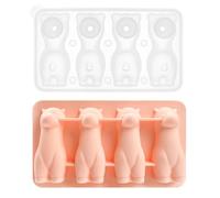 Moldes para Flash de Hielo Alpaca, 4 Compartimentos Cubiteras para Hielo Grande, Cubitera Silicona con Tapa, Bandeja Cubitoshielo Sin BPA, Reutilizable Ice Cube Tray para Whisky, Jugos, Cócteles