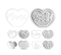 Moldes para fondant - Molde de silicona seguro para alimentos, duradero, reutilizable, accesorio para hornear | Herramienta de decoración temática del amor del día de la madre para pasteles, postres