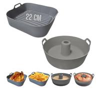Moldes para freidora de aire 22 cm Air fryer accesorios Molde silicona freidora de aire savarin y Recipiente air fryer COMPATIBLE CON Accesorios freidora de aire DE 4 A 6 L Air fryer accesorios