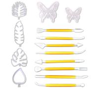 Moldes Para Galletas De Hojas De 4 Piezas Y Moldes Para Galletas De Mariposa De 2 Piezas, Equipados Con 8 Piezas De Herramientas Para Hornear Y Tallar, Accesorios De Cocina