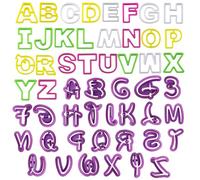 Moldes Para Galletas Del Alfabeto De 26 Piezas, Viene Con 26 Moldes De Letras Moradas, Herramientas De Plástico Para Hornear, Moldes Para Decoración De Pasteles, Moldes Para Cortar Galletas