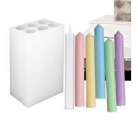 Moldes para hacer velas - 6 moldes de silicona de liberación fácil, moldes multiforma para velas hechas a mano, herramientas de fundición de cera para proyectos creativos, juego de moldes duraderos y