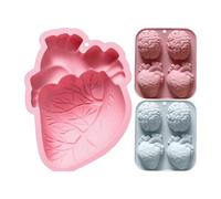 Moldes para hacer velas, moldes de cemento realistas en 3D con forma de corazón humano, herramienta versátil para magdalenas, cemento, arcilla, resina, pudín, jabón, chocolate, postres, etc