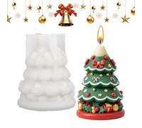Moldes para hacer velas navideñas molde silicona 3D forma árbol hecho | Molde de Navidad para bricolaje para vacaciones cumpleaños fiesta oficina casa dormitorio oficina oficina oficina plan de